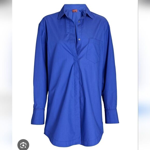 New Alix NYC Clay Poplin Shirt Dress in Cobalt Size Small - Picture 12 of 13